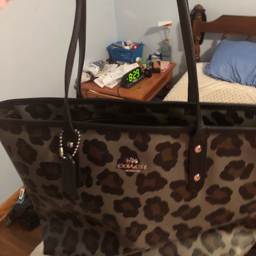 Authentic Black Coach Leopard